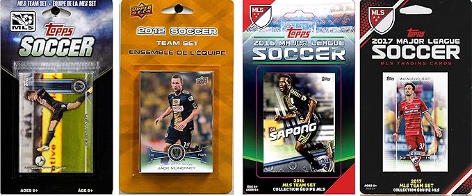 C&I Collectables MLS Philadelphia Union Men's 4 Different Licensed Trading Card Team Sets White