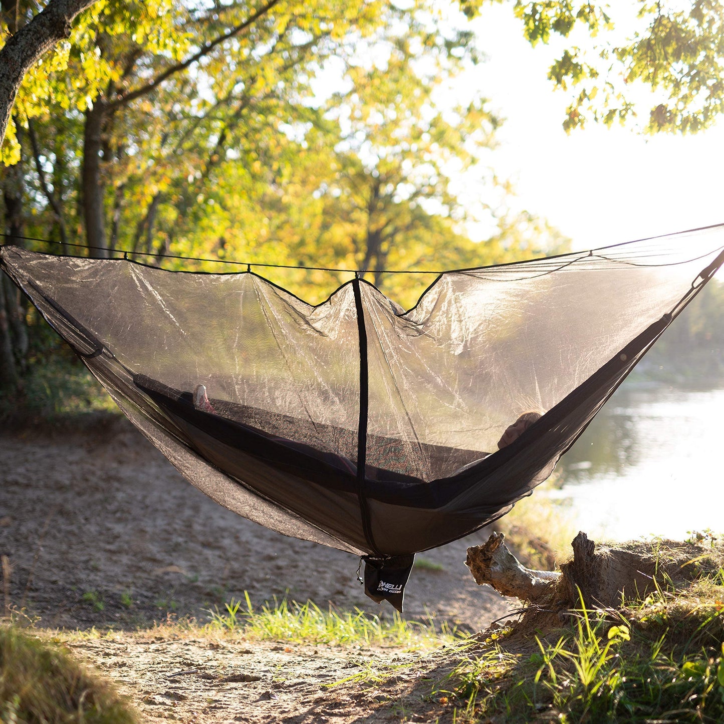 Foxelli Hammock Camping Set – Bundle Includes Camping Hammock, Rain Tarp, XL Tree Straps & Hammock Net