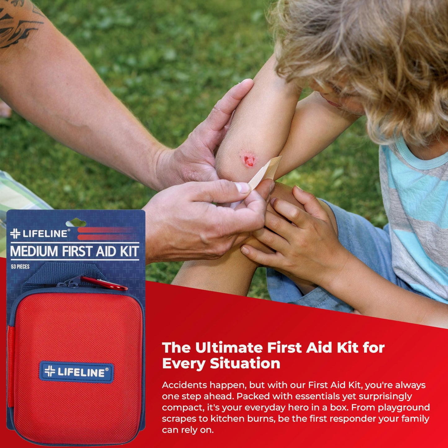 First My Family All-in-One Premium 2-Person Emergency Survival Kit | Hurricane & Earthquake Preparedness Supplies | Disaster Backpack with 72-Hour Survival Gear, First Aid, and More