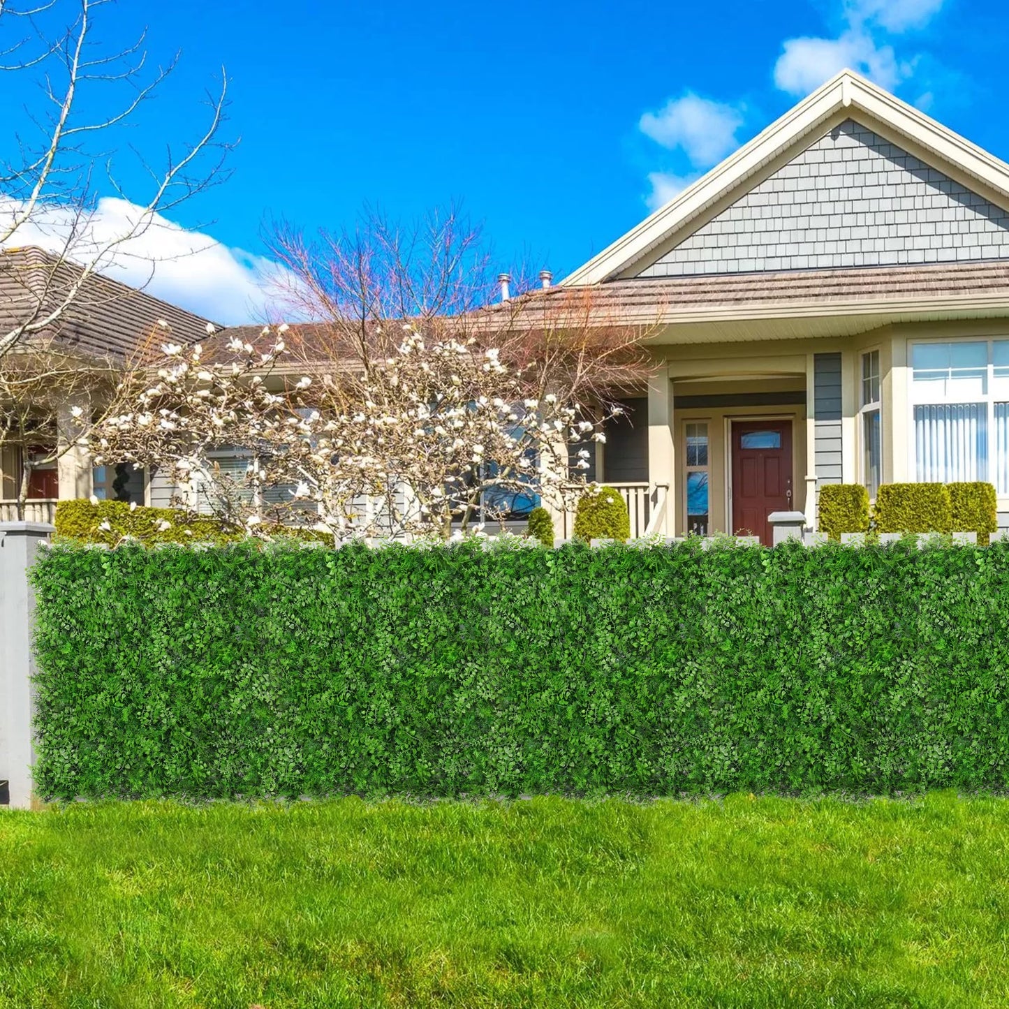 Grooy 20"x20" Artificial Hedge Grass Wall, 12PCS Boxwood Panels(33.33 sq.ft), Greenery Backdrop Panles, UV Protected Privacy Fence Screen, Green Wall Decor for Outdoor Indoor Wedding Décor