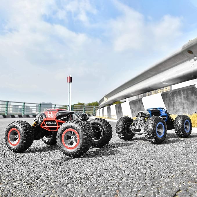 BEZGAR TD141 Remote Control Car - 1:14 Scale 4WD All-Terrains Large RC Cars for Kids 2.4GHz Transformable Stunt Cars Monster Truck Toys Christmas Birthday Gifts for Boys & Girls