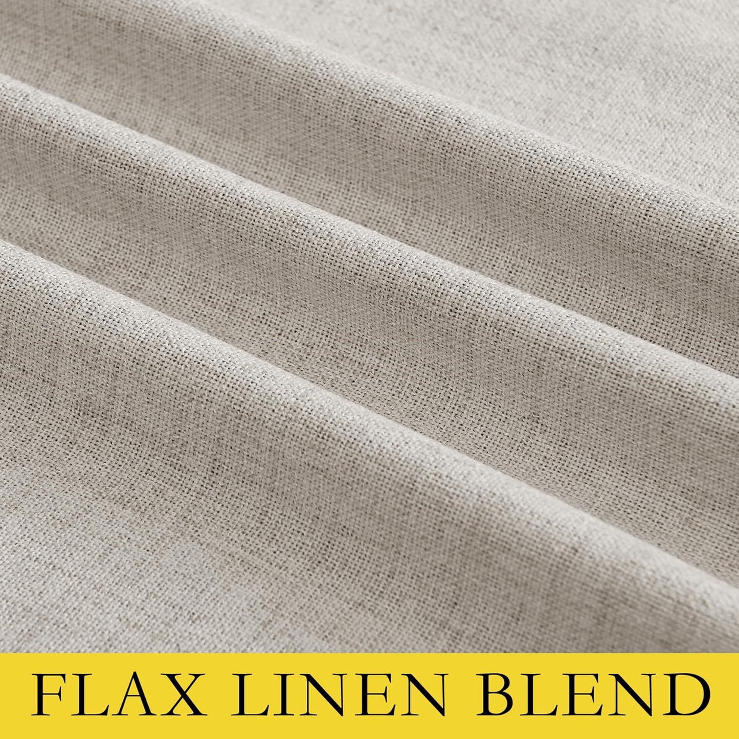NICETOWN Vintage Open Linen Weave Flax Thermal Curtains - 100% Blackout, 63" Long, Set of 2 | Soundproof Drapes for Dining Room & Gym Room, 42" Wide Each
