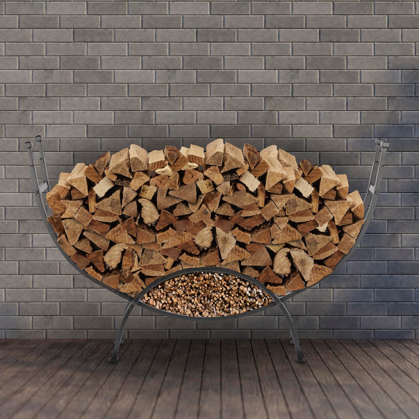 UniFlame, W-1859, Contemporary Black Firewood Log Rack