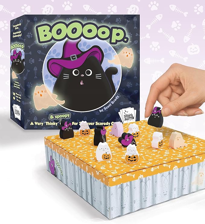 BOOoop by Smirk & Dagger: Adorable 2 Player Strategy Board Game with 34 Cat and Kitten Pieces Halloween Edition with New Ghost Cats A Great Gift for Couples Family Adults and Kids Ages 10 and