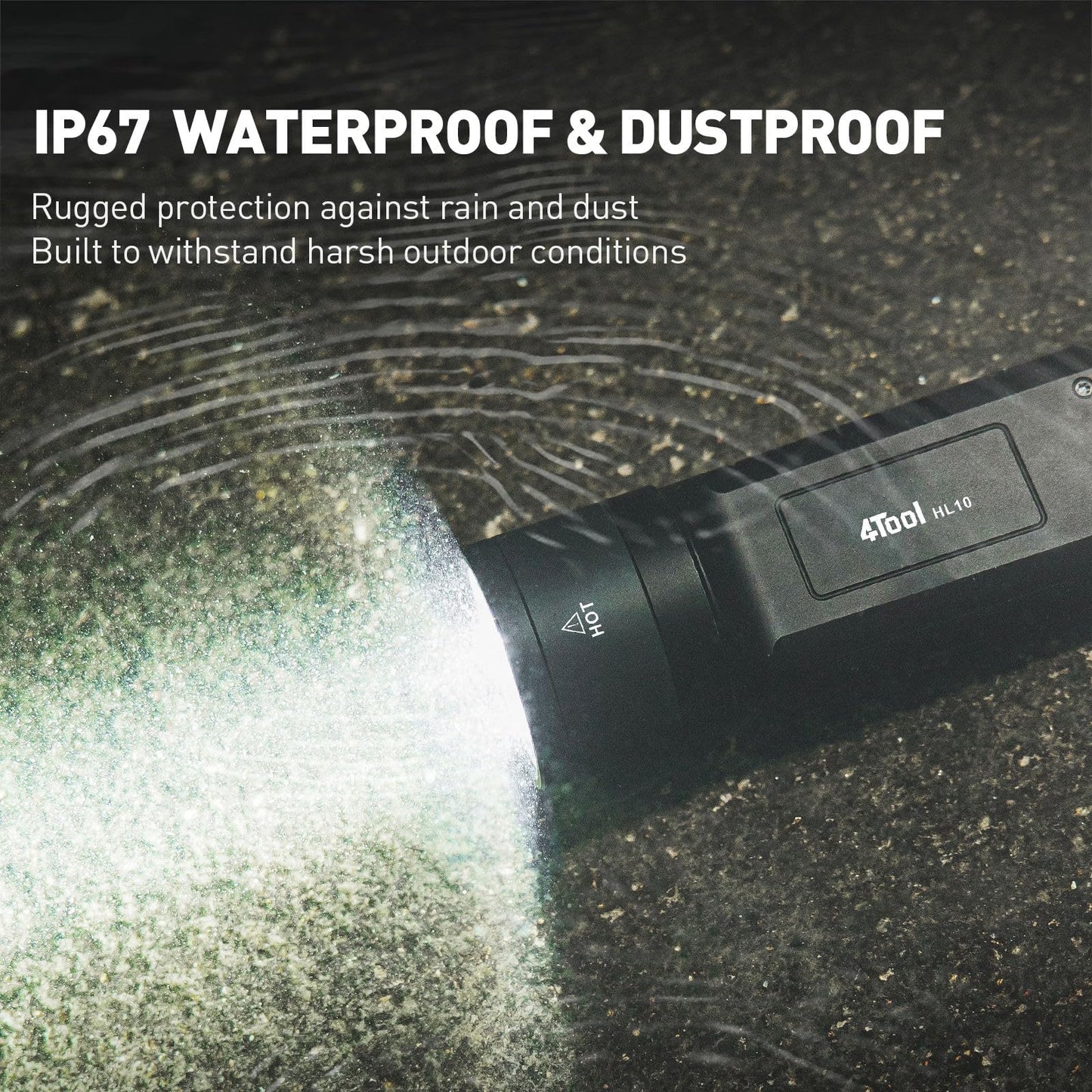 NEXTORCH HL10 10000 Lumens Tactical Search Flashlight, Compact Rechargeable Ultra-Bright LED Light with 476m Beam, USB-C Fast Charging, IP67 Waterproof Flat-Body Design for Rescue, Caving & Emergency