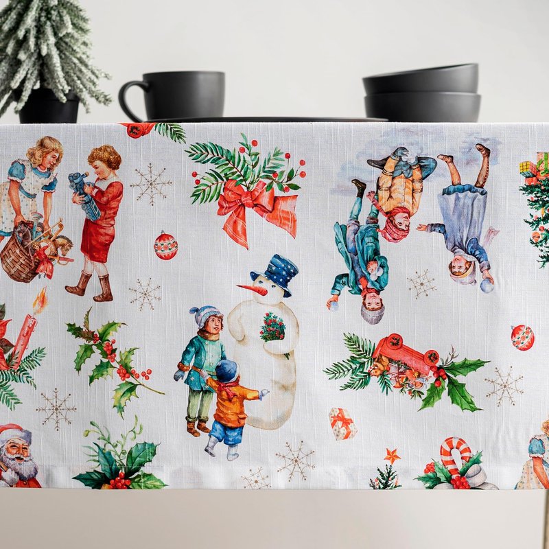 Maison d' Hermine Table Cloth Rectangle Table 100% Cotton 60 x 120 Inches Fall Tablecloth Reusable Everyday Use for Thanksgiving Christmas Decorations Dining Farmhouse Party (Chromo)