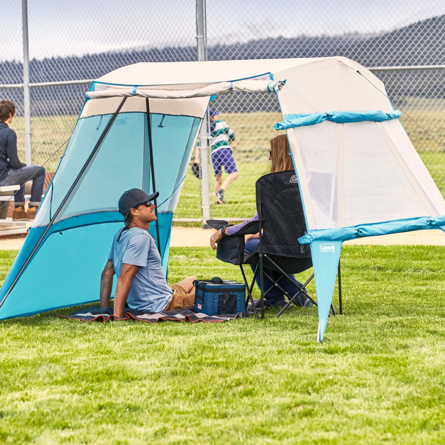 Coleman Portable 7x7ft Backpack Sun Shelter, Lightweight Shade Canopy with Easy Setup & Backpack Carry Bag, Great for Beach, Park, Sidelines, Backyard, Camping, & More