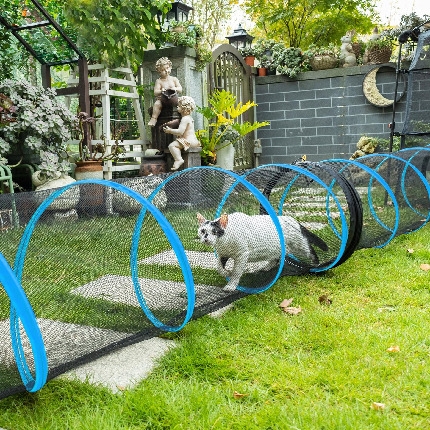 Extra Large Catio Outdoor Cat Enclosure,3 Tier Cat Tower Tent Weatherproof & Sunproof with 3 Doors(with Two Kinds of Canopies), Foladable and Portable Plus Run Tunnel(3 Packs).