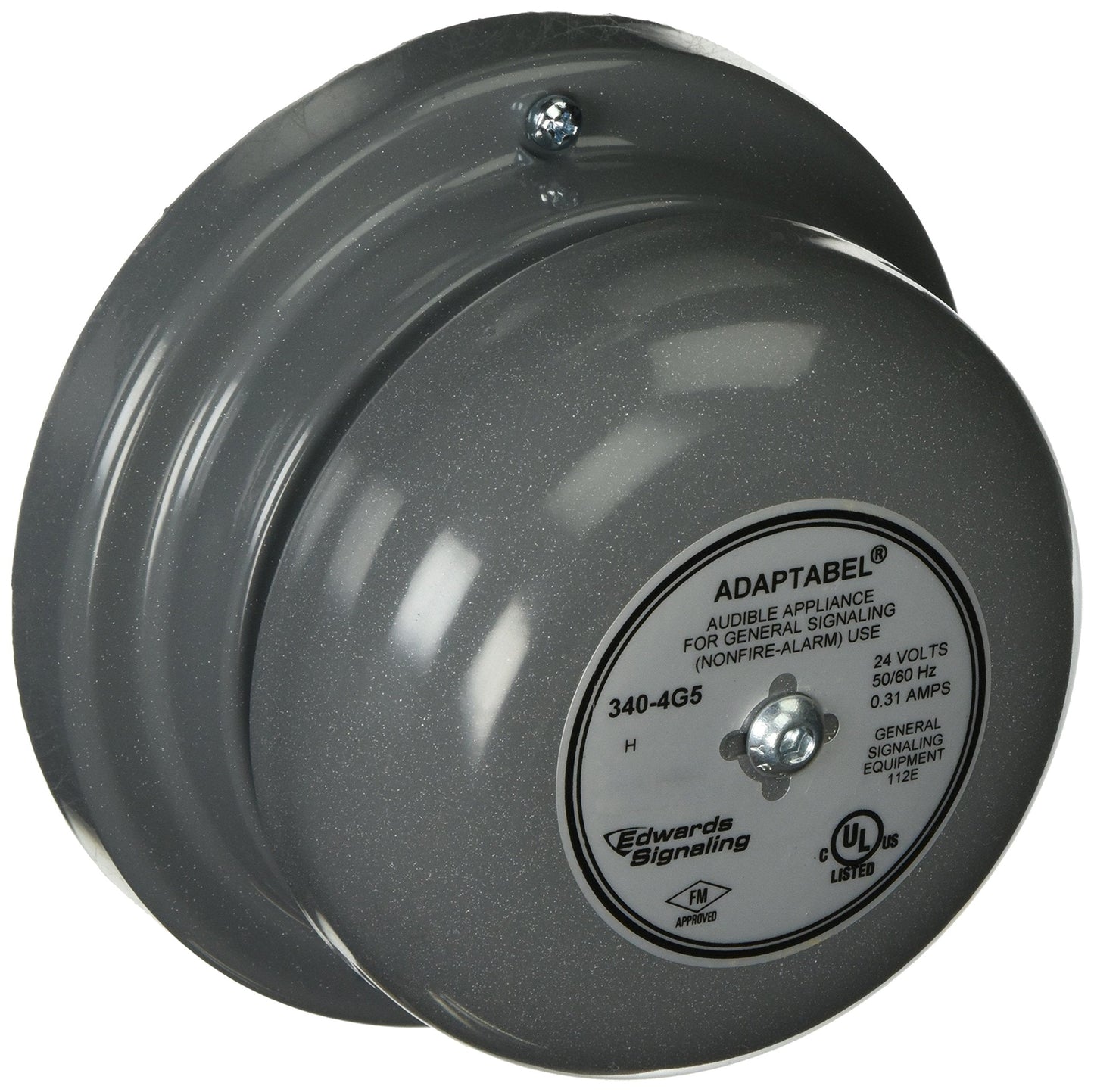 Vibrating Bell, Continuous, 24V AC, 88 dB, Steel, Surface Mount, 4.5 in Diameter, Indoor/Outdoor - 1 Each