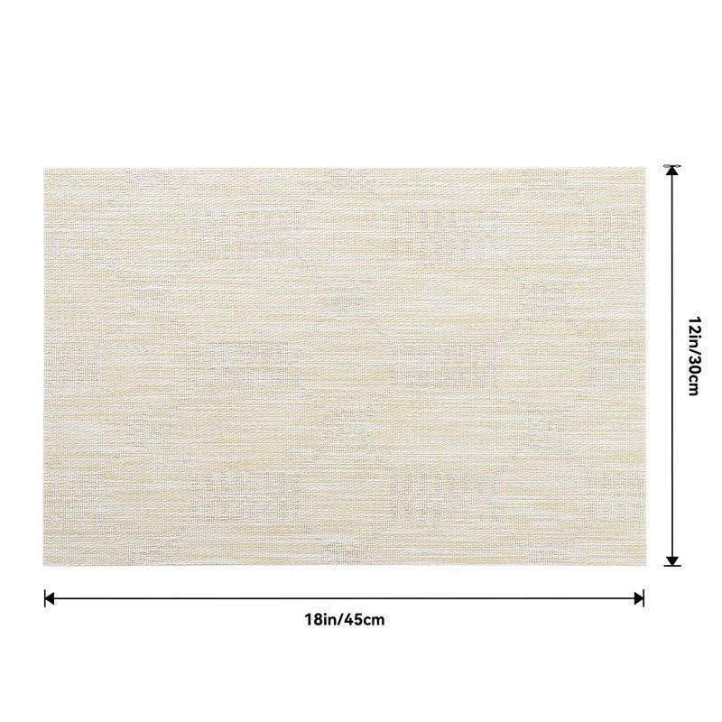 Leetaltree Wheat Placemats Set of 6 - Heat Resistant Non-Slip Place mats for Dining Table, Washable Durable PVC Vinyl Woven Table Mats(Wheat, 6)