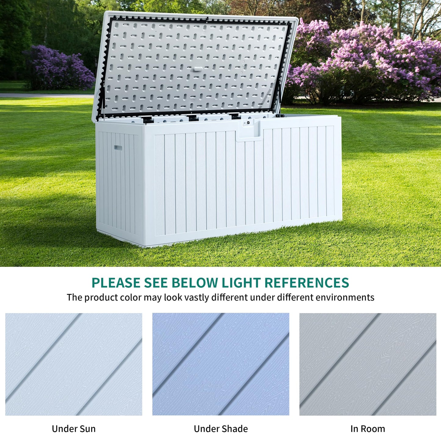 YITAHOME XL 180 Gallon Large Deck Box,Outdoor Storage for Patio Furniture Cushions,Garden Tools,Waterproof,Lockable (White)