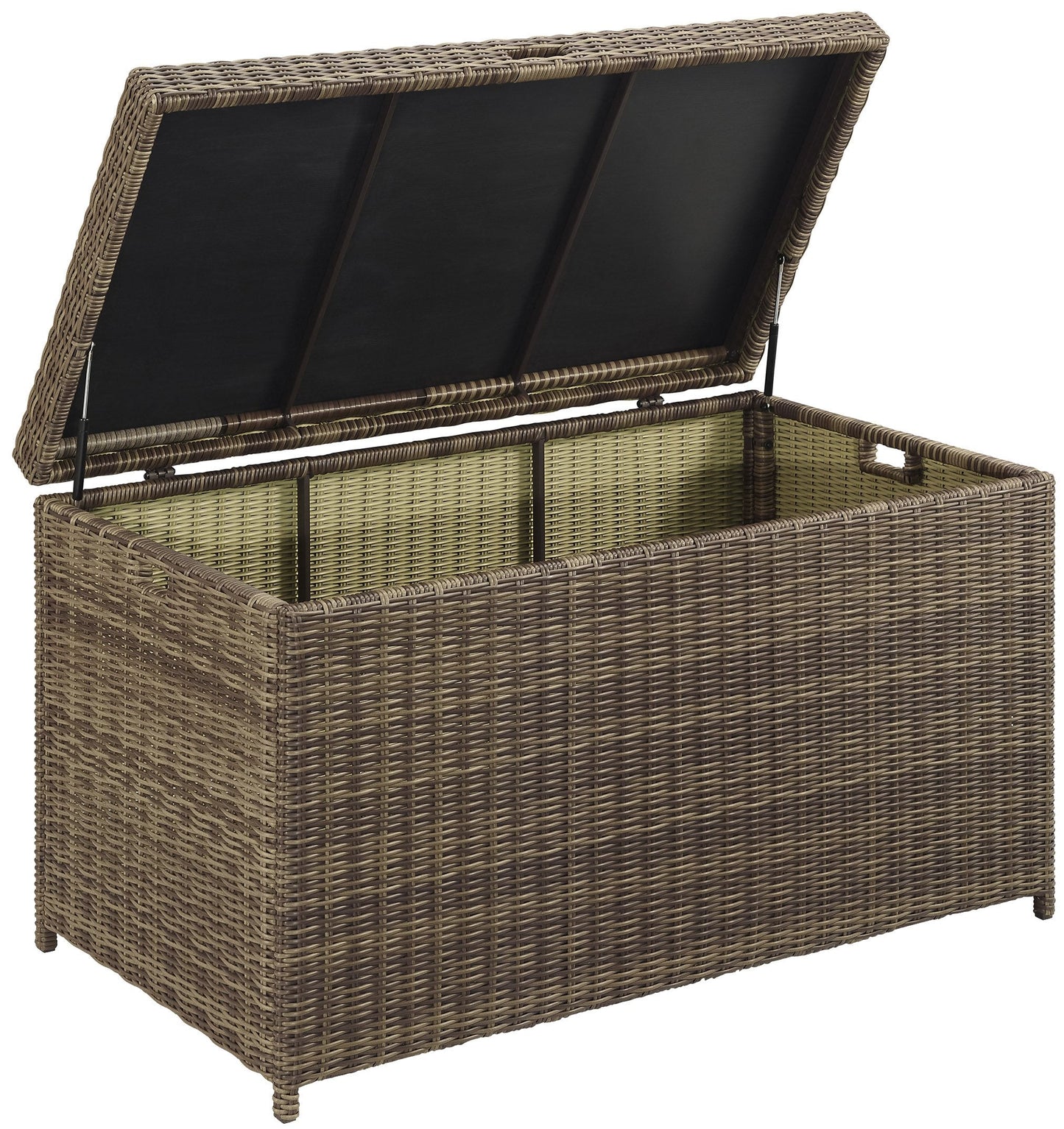 Crosley Furniture Bradenton Wicker Outdoor Storage Box for Patio Furniture Cushions, Pool Floats, Garden Tools, Brown