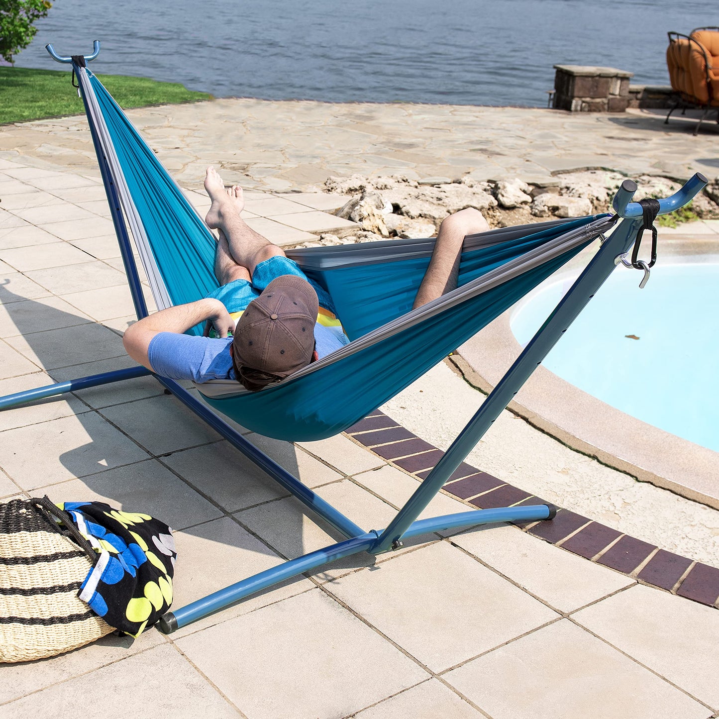 Equip Single Point Portable Hammock Stand - Perfect for Lounging & Camping Hammocks - Hang Around & Enjoy The Outdoors - Up to 400lbs Capacity