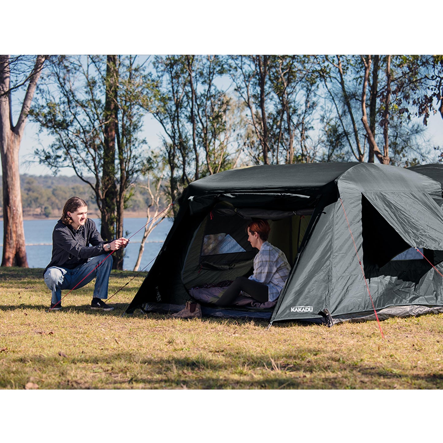 Kakadu Fast Frame Tent 3P, 3 Person Camping Tent, 1-Minute Setup, Fast Frame Twin Hub Design w/Pre-Attached Poles, Stargazing-Ready, Weatherproof, w/Awning Poles, and Carry Bag