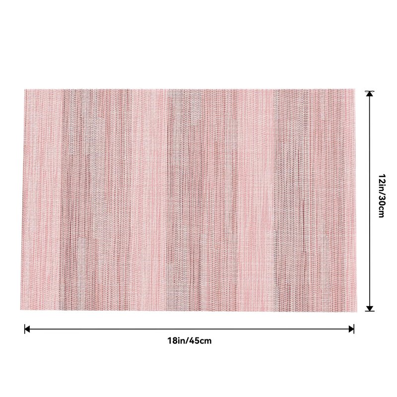 Leetaltree Misty Rose Placemats Set of 8 - Heat Resistant Non-Slip Place mats for Dining Table, Washable Durable PVC Vinyl Woven Table Mats(Misty Rose, 8)