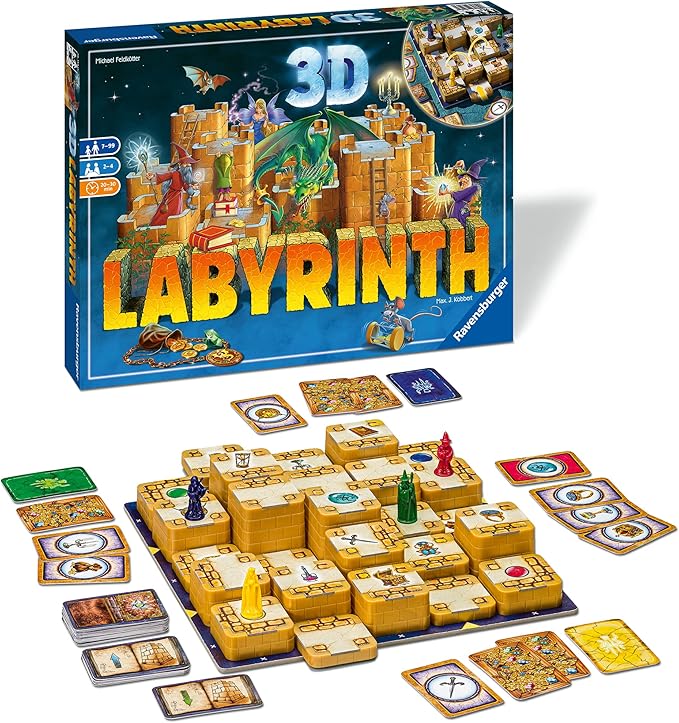 Ravensburger 3D Labyrinth Family Board Game for Kids & Adults Age 7 & Up - So Easy to Learn & Play with Great Replay Value Amazon Exclusive (26113)