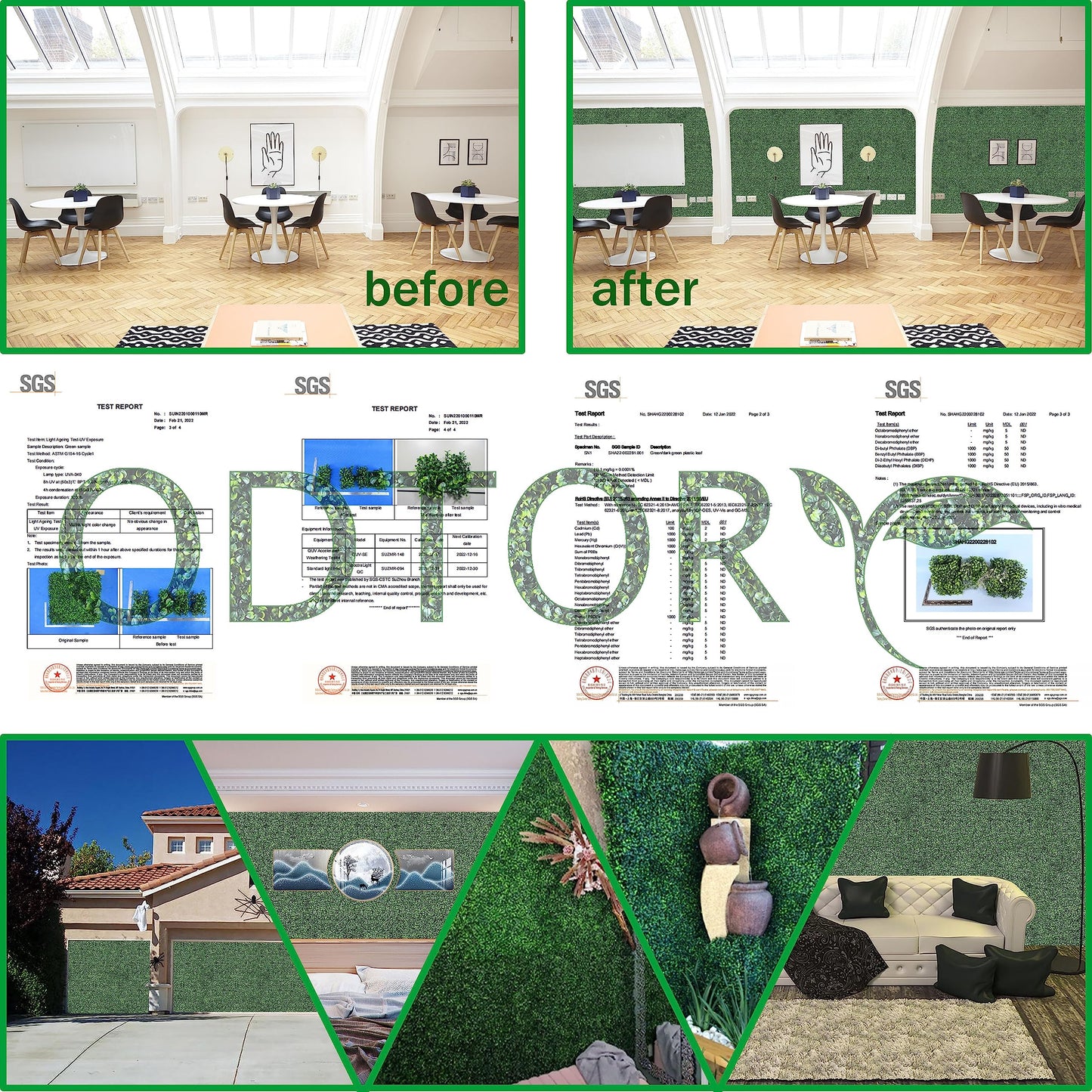 ODTORY Artificial Ivy Privacy Fence Wall Screen,40X120 in(33.5 sqft) UV-Anti Faux Boxwood Roll Panels Greenery Backdrop Ivy Vine Leaf Hedges Fence Panels for Indoor Outdoor Green Wall Decor