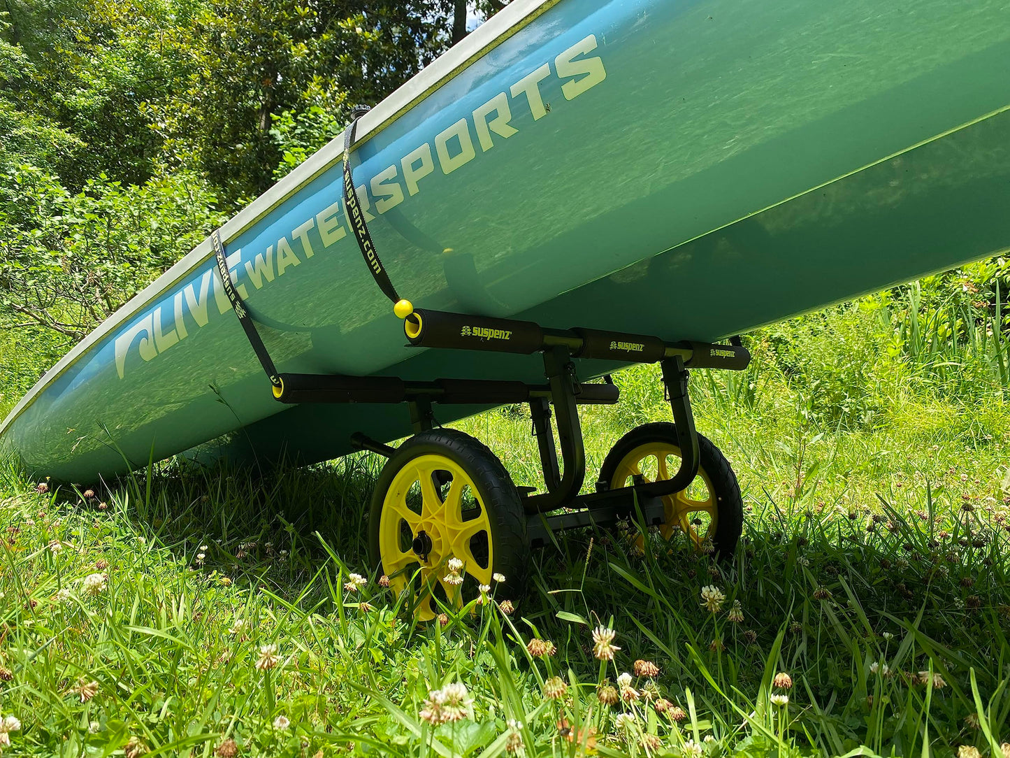 Suspenz Fishing Kayak Cart Trolley | Heavy Duty Canoe Carrier Trailer with Adjustable Bi-Directional Bunker Bars and Airless Wheels | Catch-All Universal Airless Cart (22-9909)