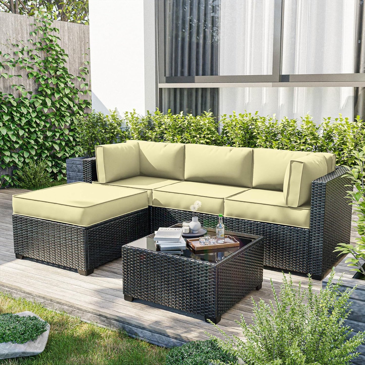 Regine Switzerland Outdoor Patio Furniture Cushion Covers - Waterproof & Fade-Resistant | 9-Piece Set