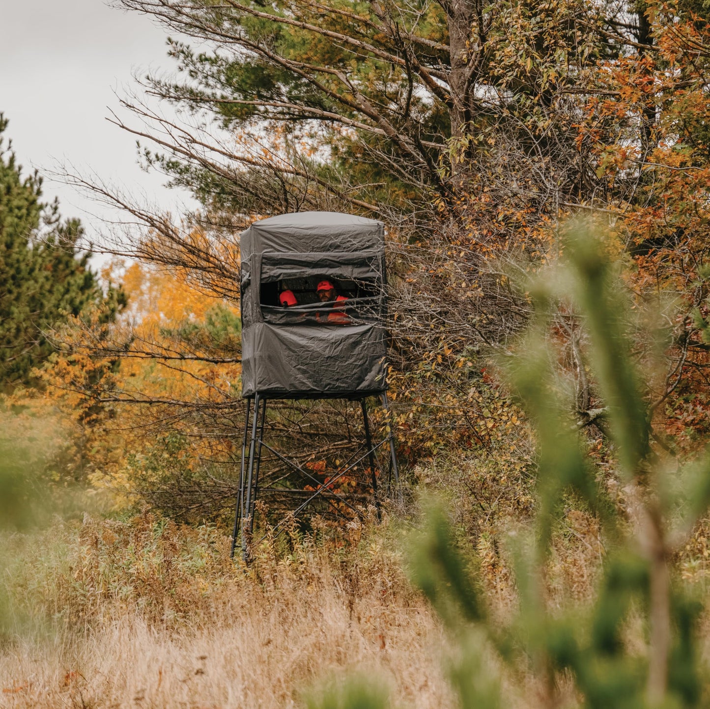 Rivers Edge® Shooting Platform Blind Enclosure, Added Concealment, Lightweight Frame, Installs in Under One Minute, View-Through One Way Fabric, Oversized Windows, Ample Headroom, RE402B