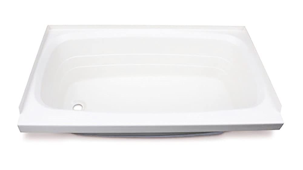 Lippert Replacement 24" x 46" White Bathtub with Left Drain, Scratch-Resistant ABS Acrylic for RVs, Travel Trailers, 5th Wheels, Motorhomes - W2446LHSPK