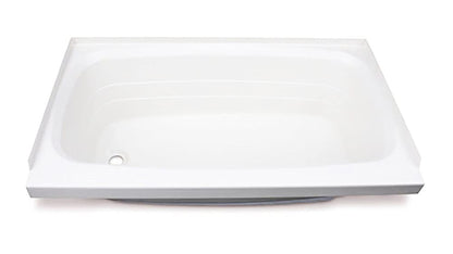 Lippert Replacement 24" x 46" White Bathtub with Left Drain, Scratch-Resistant ABS Acrylic for RVs, Travel Trailers, 5th Wheels, Motorhomes - W2446LHSPK