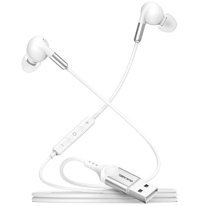 DUKABEL USB in-Ear Headphones, USB PC Earbuds with Noise Cancellation for PC/PS4/PS5, Computer Gaming Earphone Headset with in-line MICR for Live Conference, Broadcasting, On-line Work