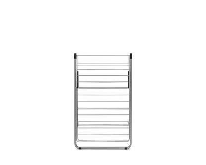 Brabantia HangOn Clothes Drying Rack | 82ft (25m) | Metallic Gray | Large Indoor Clothes Airer Laundry Stand with 2 Fold-Out Wings & Hanger Hooks, Folds Flat | Fits 2 Full Loads