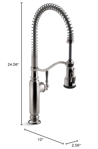 KOHLER Tournant Semi-Professional Pull-Down Kitchen Sink Faucet, Commercial Kitchen Faucet with Pull Down Sprayer, 77515-CP, Polished Chrome