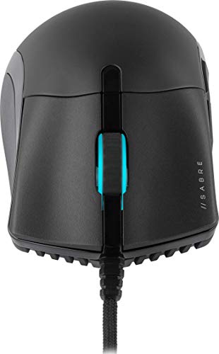 Corsair Sabre RGB PRO Champion Series FPS/MOBA Gaming Mouse - Ergonomic Shape for Esports and Competitive Play - Ultra-Lightweight 74g - Flexible Paracord Cable