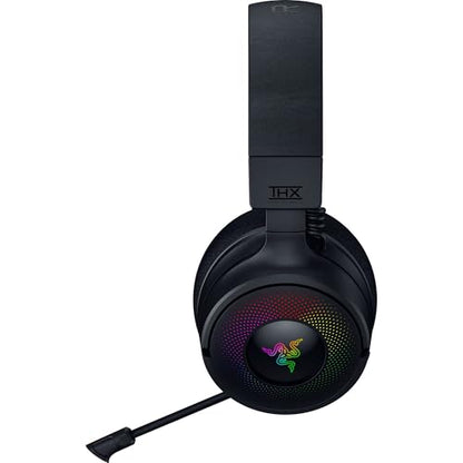 Razer Kraken V4 Wireless Gaming Headset: 2.4GHz, Bluetooth, USB - Super Wideband Mic - 40 mm Drivers - 9 Zone RGB Lighting - for PC, Mac, PS5, Nintendo Switch 2, Steam Deck, Smartphone - Black