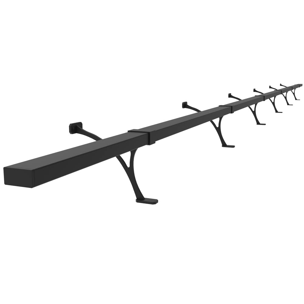 AMSOOM Foot Rail Kit - Railing Hardware Undercounter Mount Hardware Improve Comfort and Stability for Indoor and Outdoor Heavy Duty Steel Square Tube Railings. (Black,12 Feet)