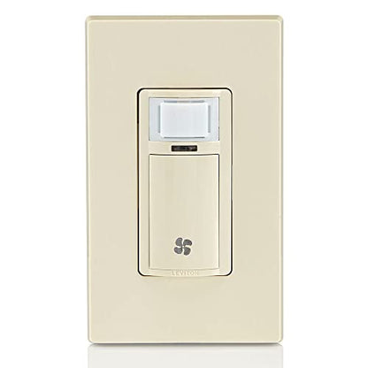Leviton Humidity Sensor Switch for Bathroom Exhaust Fan, Automate Ventilation, Air Circulation, Moisture Control, ¼ HP, Single Pole, DHS05-1LW, White