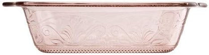Anchor Hocking Square Baking Dish - Embossed Glass - 8 x 8 - Elegant Rose Design