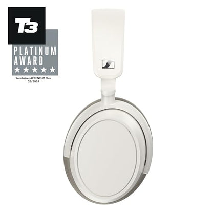 Sennheiser ACCENTUM Plus Wireless Bluetooth Noise Cancelling Headphones - Quick-Charge Feature, Up to 50HR Playtime, Adaptive Hybrid ANC, for Traveling, School & Work, White