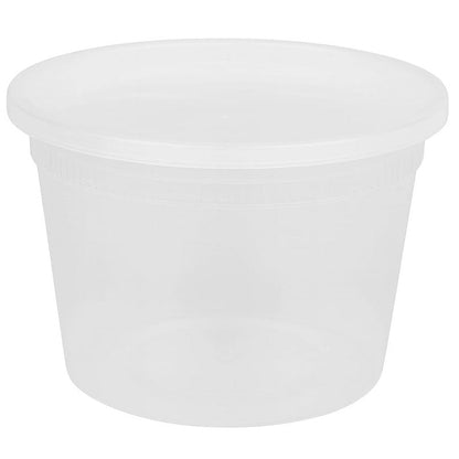ProTakeOut 16oz [20 set] Heavy Duty Plastic Deli Container | BPA-Free Food Storage with Airtight Leak‑Proof Lids | Microwave, Freezer & Dishwasher Safe – Stackable, Bulk Reusable Soup & Meal Prep Tub
