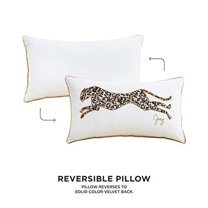 Juicy Couture – Decorative Accent Pillow Velvet Safari Leopard Premium Reversible Throw Pillow Living Room and Bedroom Décor Measures 14" x 24" Cheetah on White