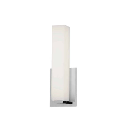 Dainolite 12W Vanity Light Polished Chrome with White Glass, Model VLD-172-10-PC, Silver Finish