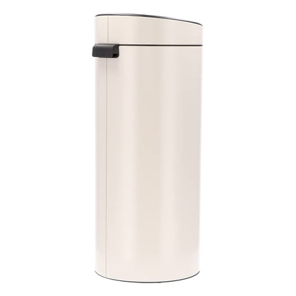 Brabantia Press-Top Kitchen Trash Can | Soft Beige | 8 Gallon / 30L | Home Trash Can with Soft-Touch Stay-Open Lid & Removable Inner Bucket | + Trash Bags