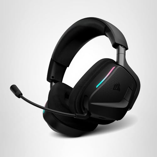 Corsair Void v2 MAX Wireless Gaming Headset for PC, PS5, PS4, Switch, Mobile - Simultaneous 2.4GHz+Bluetooth, Dolby Atmos, Sonarworks SoundID, 70Hr Battery, Fast Charging, Clear Microphone - Carbon
