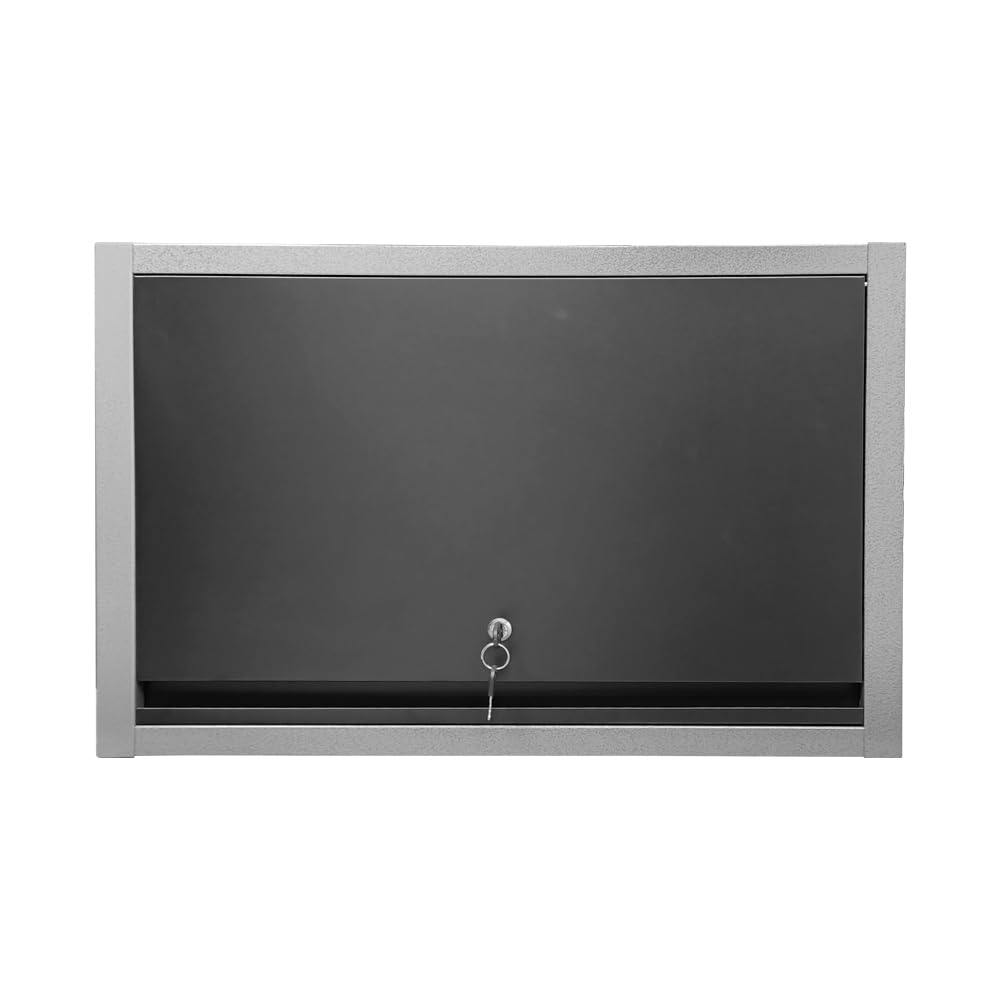 JZD Metal Wall Cabinet with Removable Shelf, Lockable Hanging Cabinet with Up Flip Door, for Kitchen Warehouse Utility Room Garage