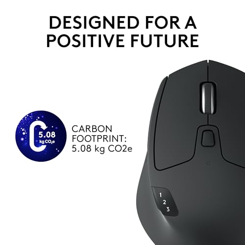 Logitech M720 Triathlon Wireless Mouse, Bluetooth, USB Unifying Receiver, 1000 DPI, 6 Programmable Buttons, 2-Year Battery, Compatible with Laptop, PC, Mac, iPadOS - Black