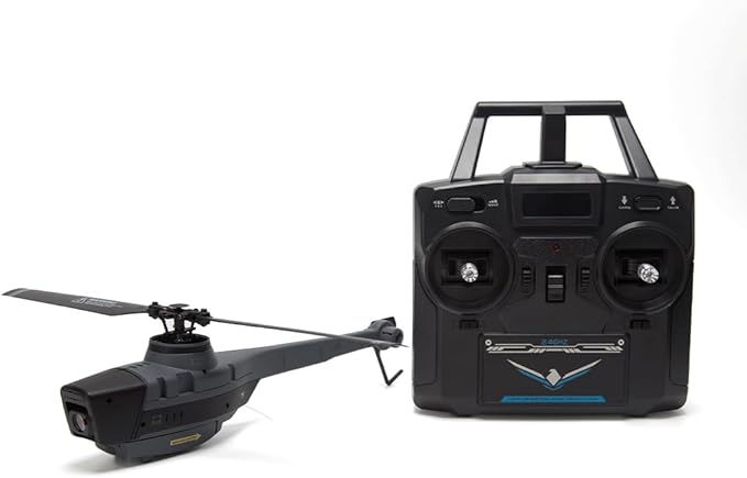 Remote Control Helicopter with 1080P Camera Black Hornet Scout RC 4CH Aerial Vehicle Reconnaissance Military Aircraft Model for 16+ with 1-Battery