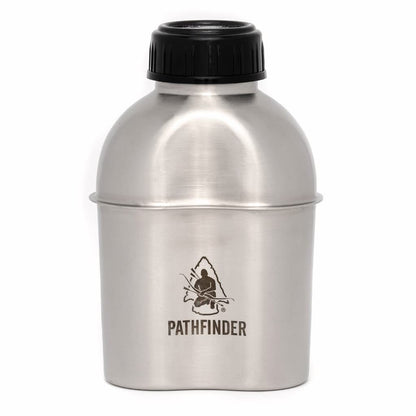 The Pathfinder School Metal Canteen Cooking Set - Survival Gear - Camping Essentials Mess Kit - Military Grade Outdoor Eating Kit - Hiking and Trail Cook Set