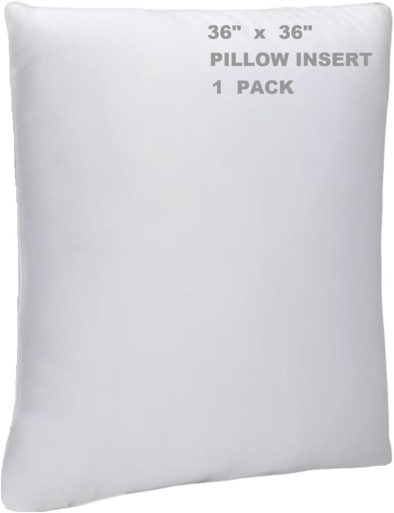 WINGLAM Throw Pillow Inserts - Hypoallergenic Ultra Soft Down Alternative | 36x36 Inches, White