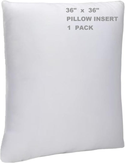 WINGLAM Throw Pillow Inserts - Hypoallergenic Ultra Soft Down Alternative | 36x36 Inches, White