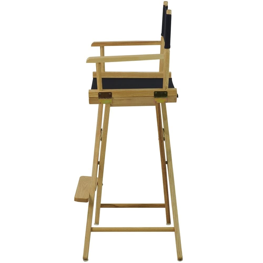 American Trails Extra-Wide Premium 30" Director's Chair Black Frame with Black Canvas, Bar Height