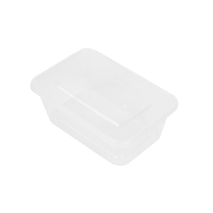 Restaurantware Plastic Containers 300 Pack of 34 oz with Lid Rectangular Clear Food Storage Containers Microwavable Stackable Lightweight Meal Prep Boxes for Take Out