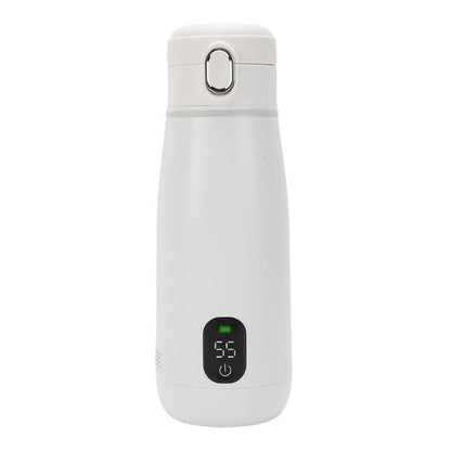 Vvikizy Travel Electric Kettle, 316 Stainless Steel USB Rechargeable Cordless Heating Portable 350ml Hot Water Boiler with Thermal Insulation, for Outdoor Camping Car Office