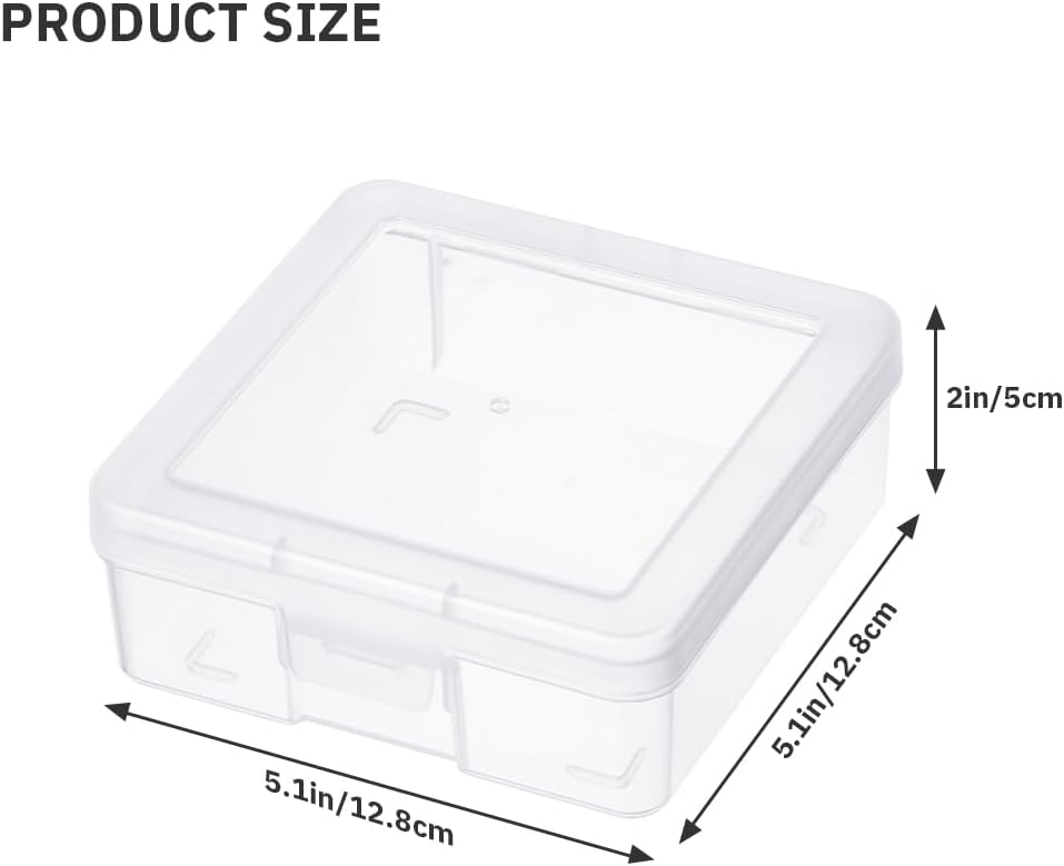 Storage Containers 12-Pack by [Brand Name] - Clear Stackable Plastic Boxes with Latching Lid | 5” x 5” x 1.9”